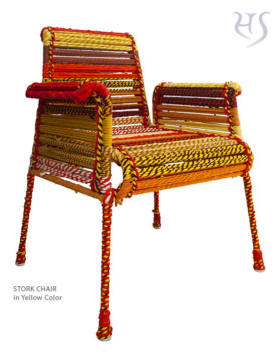 Orange Yellow Stork Chair in Katran Collection by Sahil & Sarthak